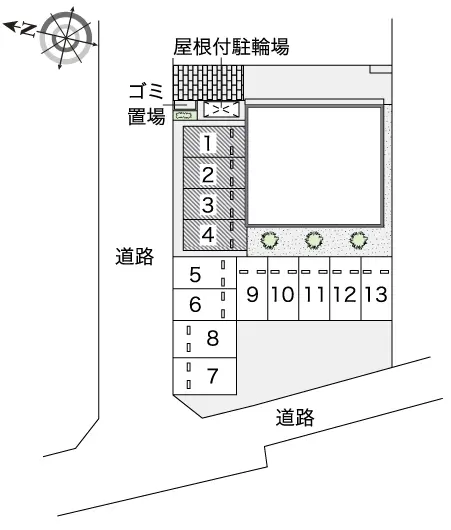 ★手数料０円★東大和市中央　月極駐車場（LP）